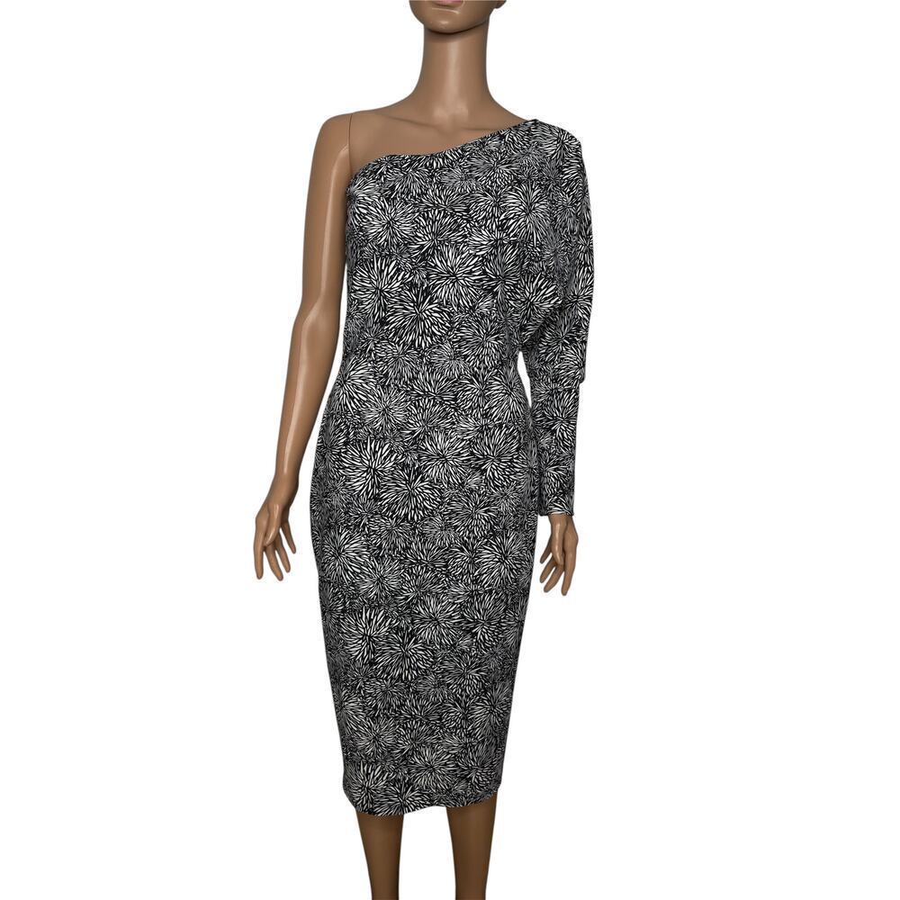 Chiara Boni La Petite Robe Hettie one shoulder bodycon dress Dalia Print sz 42 6 - Picture 3 of 10